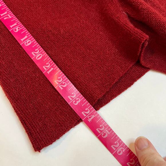 Beyond Threads Alpaca Wool Blend Cardigan Sweater Small Red Ruffle Bell Sleeves - Picture 10 of 10